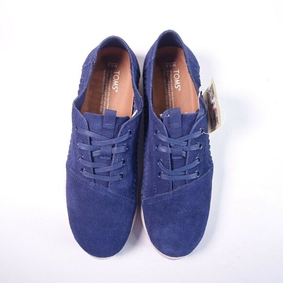 Toms Men's Del Rey Shoe 10011020 Navy Woven Suede - Picture 5 of 11
